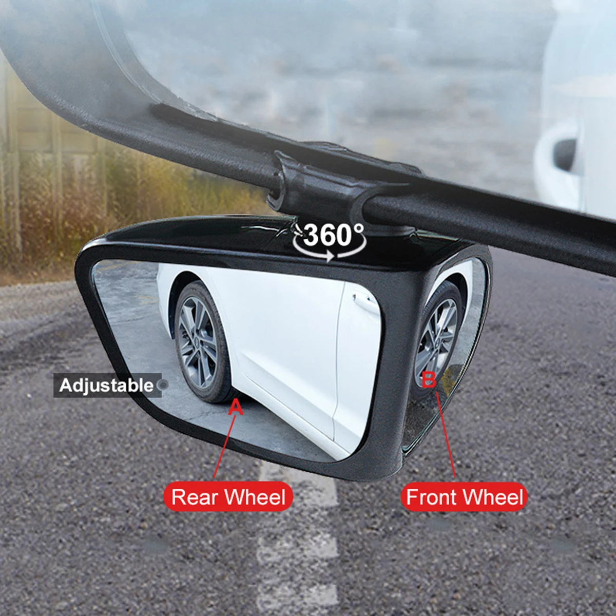 Blind Spot Mirror Wide Angle Convex 2Pcs - 2개 자동차 백미러 360 ° 사각지대