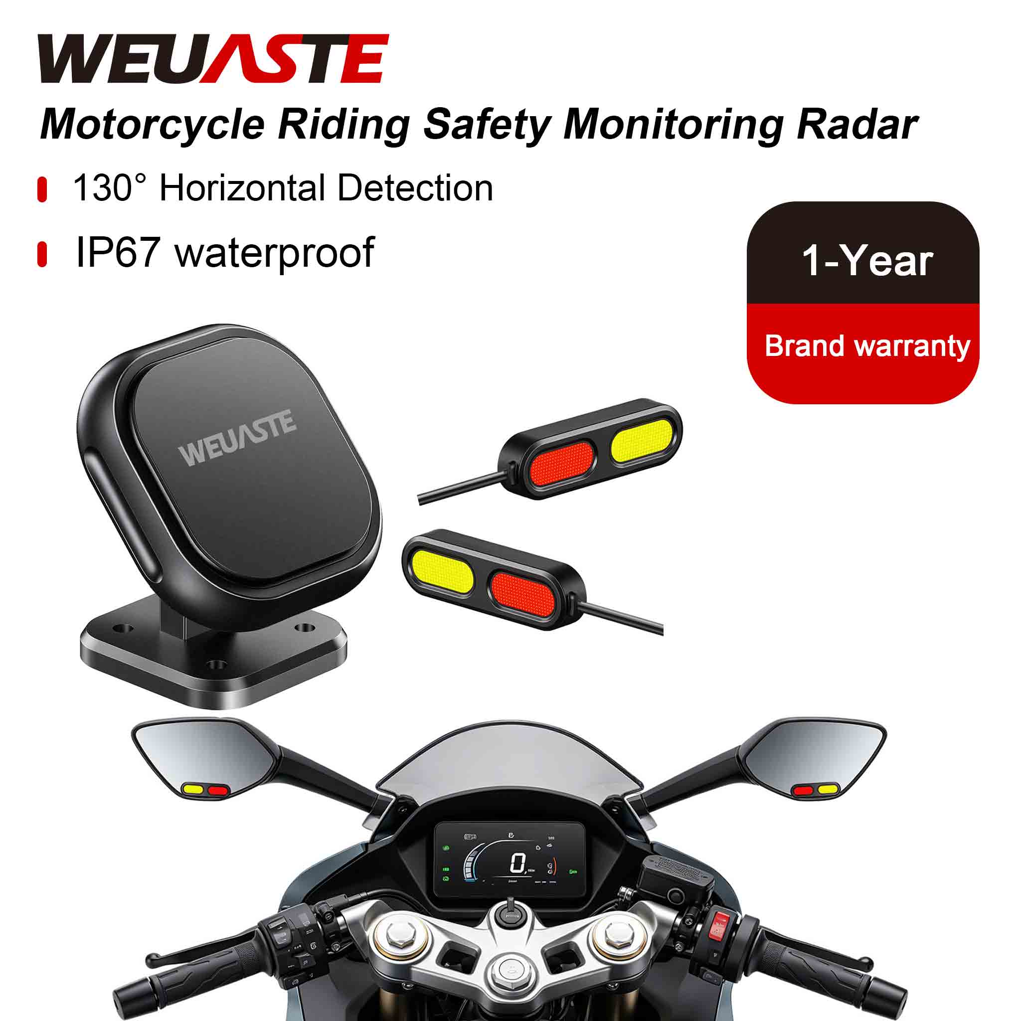 WEUASTE BSD01 오토바이 BSD 안전 시스템  - Blind Spot Detection System 24Ghz Radar 리뷰 및 가격